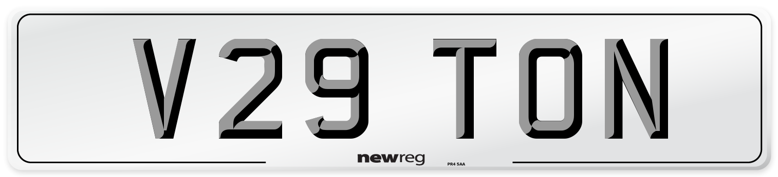 V29 TON Number Plate from New Reg